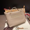 Hermes 21cm Mini kelly 2424 18/Étoupe Grey Silver Hardware Full Handmade