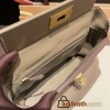 Hermes 21cm Mini kelly 2424 18/Étoupe Grey Silver Hardware Full Handmade