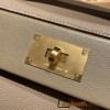 Hermes 21cm Mini kelly 2424 18/Étoupe Grey Silver Hardware Full Handmade