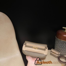 Kelly Moove   18 /Étoupe Grey    Gold Hardware  Full Handmade