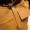 Hermes Picotin  Swift & canvas cargo 18cm 2S /Sesame Silver Hardware