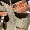 Hermes Picotin cargo Clemence 18cm Q1/ Sauge Silver Hardware