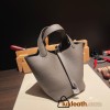 Hermes Picotin cargo Clemence 18cm 8F /Etain Silver Hardware