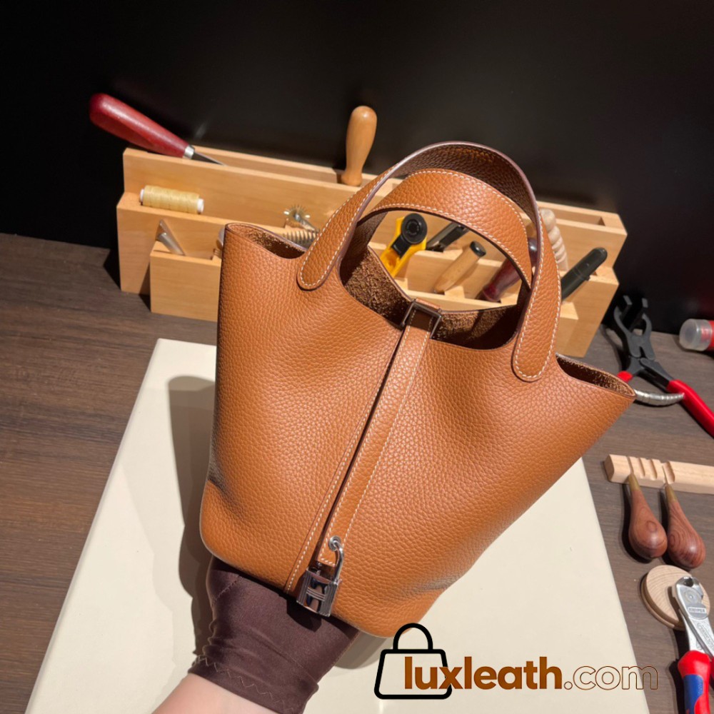 Hermes Picotin Clemence 18cm 37/Gold Silver Hardware