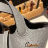 Hermes Picotin Clemence 18cm 0L/ Gris Meyer Gold Hardware