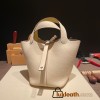 Hermes Picotin Clemence 18cm I2/ Nata & 1Z /Jaune Poussin Silver Hardware