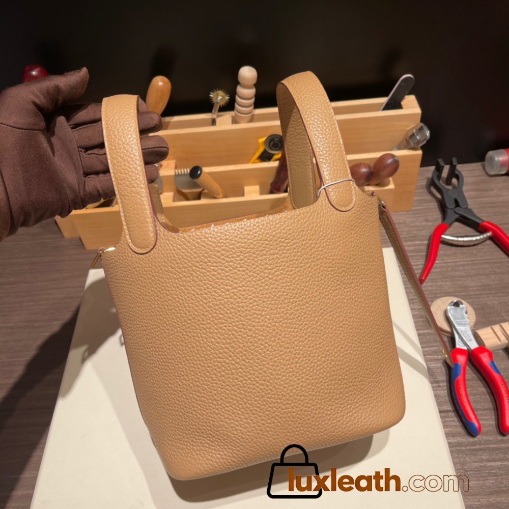 Hermes Picotin Clemence 18cm 0M/Chai Silver Hardware