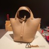 Hermes Picotin Clemence 18cm 0M/Chai Silver Hardware