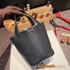 Hermes Picotin Clemence 18cm 89 /Black (Noir) Gold Hardware
