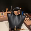 Hermes Picotin Clemence 18cm 89 /Black (Noir) Gold Hardware