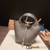 Hermes Picotin Clemence 18cm 8F /Etain Silver Hardware