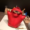 Hermes Picotin Clemence 18cm 0G /Rouge Sellier Gold Hardware