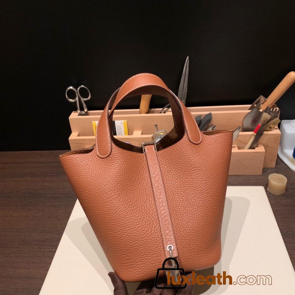 Hermes Picotin Clemence 18cm 37/Gold Silver Hardware