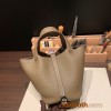 Hermes Picotin Clemence 18cm 18 /Étoupe Grey Gold Hardware