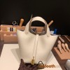 Hermes Picotin Clemence 18cm 10 /Craie Gold Hardware