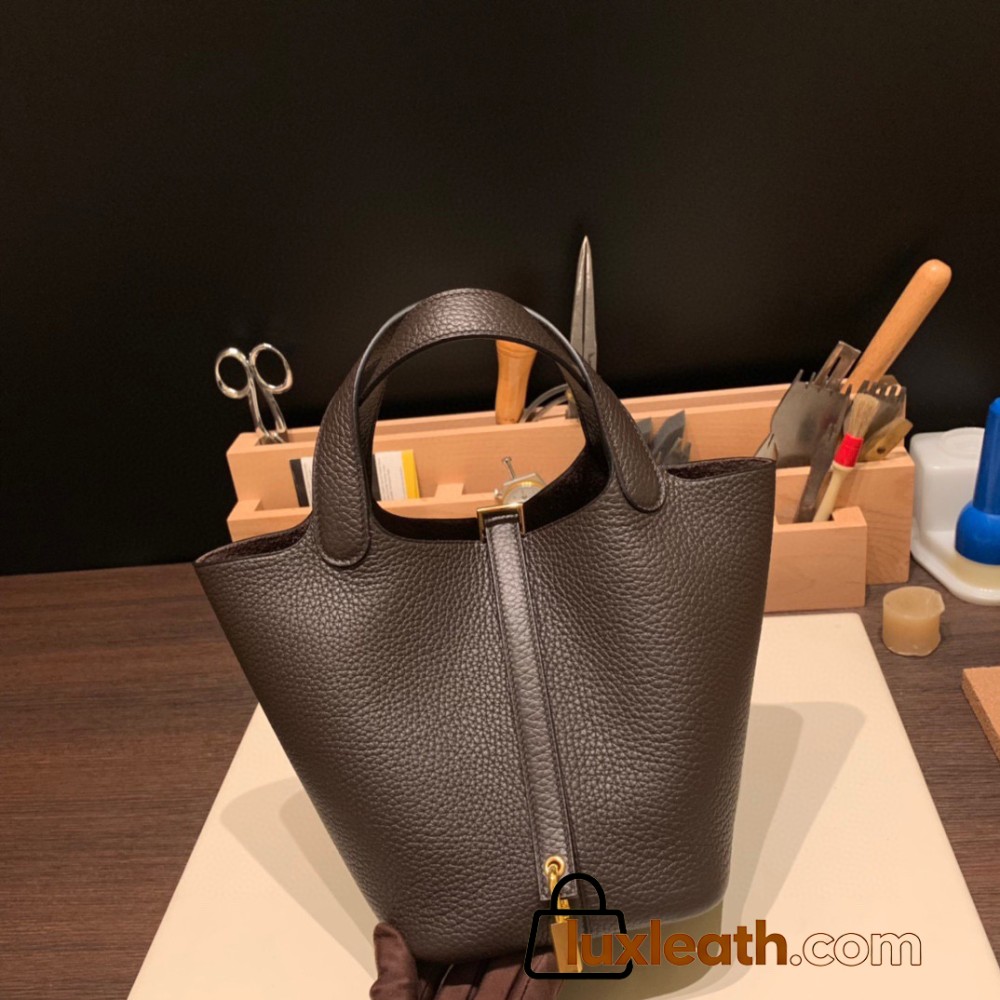 Hermes Picotin Clemence 18cm so black Gold Hardware