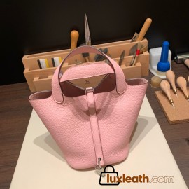 Hermes Picotin Clemence 18cm 3Q /Rose Sakura Silver Hardware