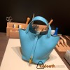 Hermes Picotin Clemence 18cm P3 /Blue du Nord Gold Hardware