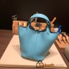 Hermes Picotin Clemence 18cm P3 /Blue du Nord Gold Hardware