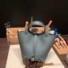 Hermes Picotin Clemence 18cm Y7 /Blue Orage Silver Hardware