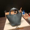 Hermes Picotin Clemence 18cm Y7 /Blue Orage Silver Hardware