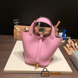 Hermes Picotin Clemence 18cm X9 /Mauve Sylvestre Gold Hardware