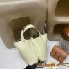 Picotin Lock 18/PM New Stock Picotin I8 Jaune Milton [2024 SS New Color] Silver Hardware Fully Hand-Stitched