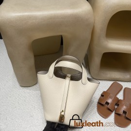 Picotin Lock 18/PM Taurillon Clemence (TC) Picotin I8 S2/Trench [2024 SS New Color] Gold Hardware Fully Hand-Stitched