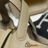 Picotin Lock 18/PM Taurillon Clemence (TC) 8Q Beige Marfa (Latest Color of 2023 AW Collection!) Gold Hardware Fully Hand-Stitched