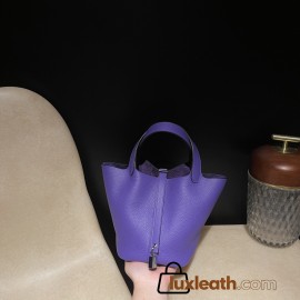 Picotin Lock 18/PM Taurillon Clemence (TC) 9W/Crocus & Swift 89/Black (Noir)