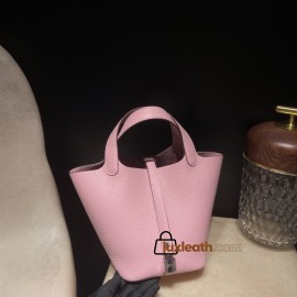 X9/Mauve Sylvestre Silver Hardware Picotin Lock 18/PM Taurillon Clemence (TC)