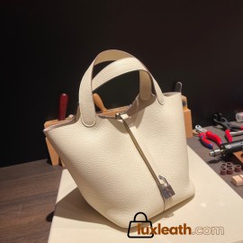 HERMES Picotin Lock 22/MM CLEMENCE I2/Nata Silver Hardware