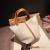 HERMES Picotin Lock 22/MM CLEMENCE 10 /Craie & 37/Gold Gold Hardware