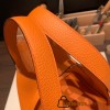 HERMES Picotin Lock 22/MM CLEMENCE Orange Gold Hardware