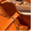 HERMES Picotin Lock 22/MM CLEMENCE Orange Gold Hardware
