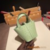 HERMES Picotin Lock 22/MM Ostrich 3I/Vert Criquet Silver Hardware