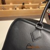 Hermès Plume 32 Swift 89/Black (Noir) X 93/Orange Silver Hardware Plume-001 Fully Hand-Stitched