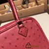 Hermès Plume 21 Ostrich B5/Ruby Silver Hardware Plume-003 Fully Hand-Stitched