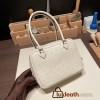 Hermès Plume 21 Ostrich 3C/Parchemin Silver Hardware Plume-004 Fully Hand-Stitched