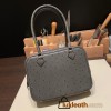 Hermès Plume 21 Ostrich 8F/Etain Silver Hardware Plume-009 Fully Hand-Stitched