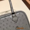 Hermès Plume 21 Ostrich 8F/Etain Silver Hardware Plume-009 Fully Hand-Stitched
