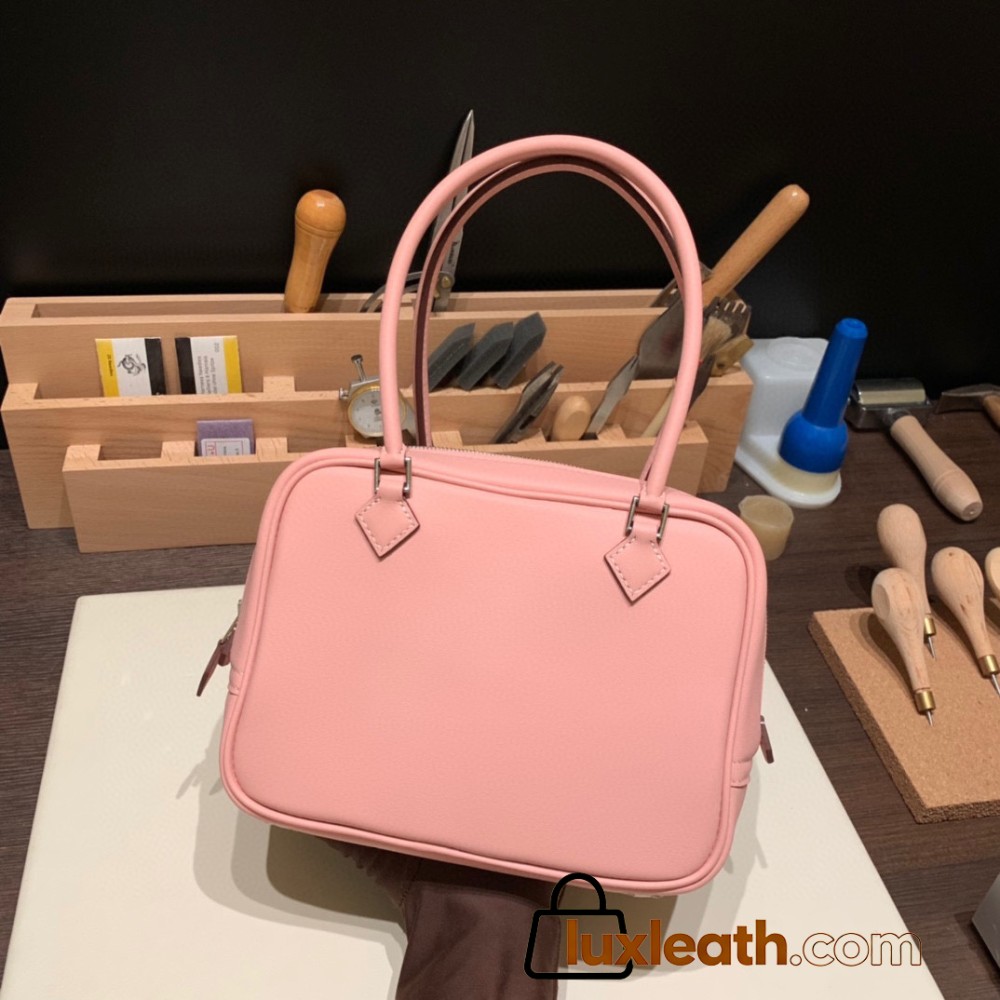 Hermès Plume 21 Evercolor 3Q/Rose Sakura Silver Hardware Plume-014 Fully Hand-Stitched