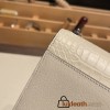 Hermès Verrou Mini 17cm Crocodile 8L/Beton (Béton) Silver Hardware Verrou-016 Fully Hand-Stitched