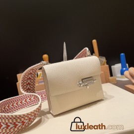 Hermès Verrou Mini 17cm Chevre Mysore 10/Craie Silver Hardware Verrou-019 Fully Hand-Stitched