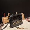 Hermès Roulis 19cm Crocodile 89/Black (Noir) Gold Hardware Roulis-022 Fully Hand-Stitched
