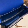Hermès Roulis 19cm Swift 7T/Blue Electric Silver Hardware Roulis-023 Fully Hand-Stitched