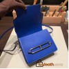 Hermès Roulis 19cm Swift 7T/Blue Electric Silver Hardware Roulis-023 Fully Hand-Stitched