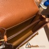 Hermès Roulis 19cm Barenia Faubourg 34/Fauve Gold Hardware Roulis-024 Fully Hand-Stitched