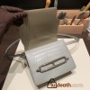 Hermès Roulis 19cm Crocodile Alligator & Natural Lizard 80/Pearl Grey X Ombre Silver Hardware Roulis-025 Fully Hand-Stitched