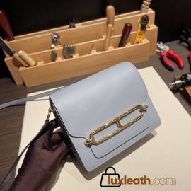 Hermès Roulis 19cm Evercolor J7/Blue Lin Gold Hardware Roulis-027 Fully Hand-Stitched